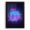 Gaming - Neon - Level Up - Quotes - Gamen fotolijst zwart zonder passe partout klein -3d