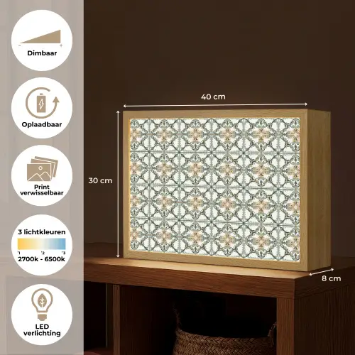 Floraal - Verweerd - Keurrijk Light Box met batterij (Wandlamp) middel 907 -USP_websiteoverzichtNL