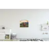 Longhorn - Landschap - Zonsondergang textielposter latten blank klein -kinderkamer