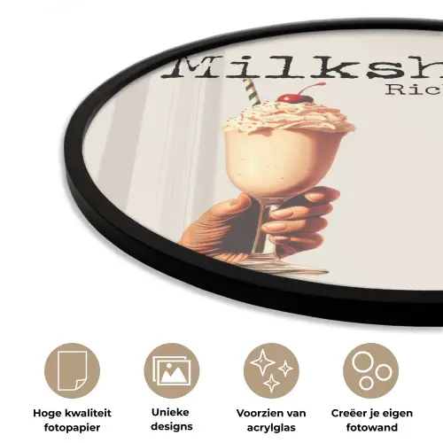 Milkshake - Kers - Rietje Fotolijst rond zonder passe partout klein -closeup_NL