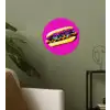 Hotdog - Roze - Retro Wandcirkel behangsticker klein -sfeer2