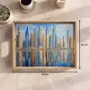 Skyline - Wolkenkrabbers - Water - Blauw Dienblad Rechthoek middel -USP_Formaat