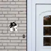 Zwart wit - Huisdier - Zilvergrijs gestreepte kat Naambord Huisje klein -sfeer1
