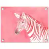Zebra - Pink - Verf tuinposter los doek klein -3d