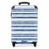 Strepen patroon blauw NBS - Handbagage koffer - Kinderen Unisex middel -productfoto_recht
