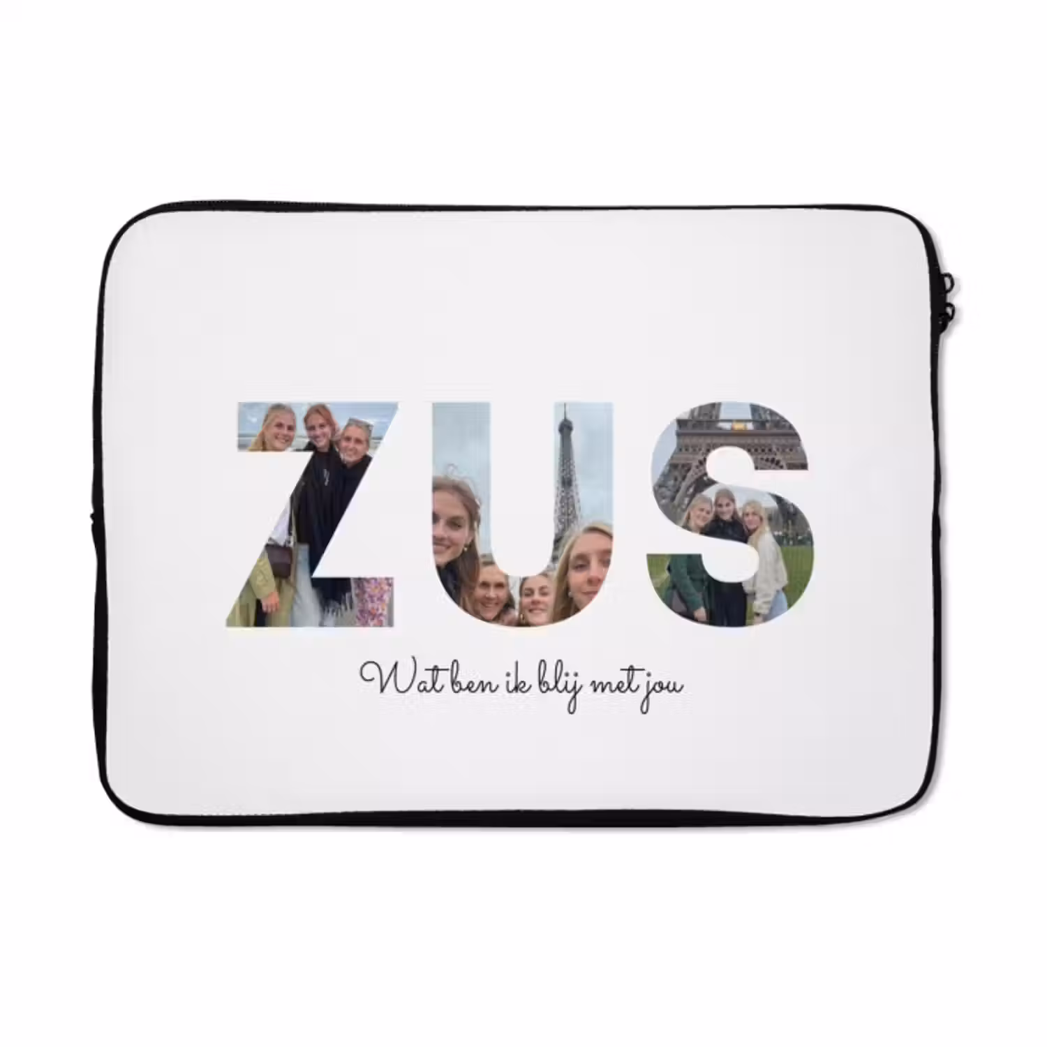 Gepersonaliseerde laptophoes - Zus - Lettercollage
