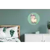 Alpaca - Groen - Bloemendiadeem Wandcirkel aluminium klein -slaapkamer