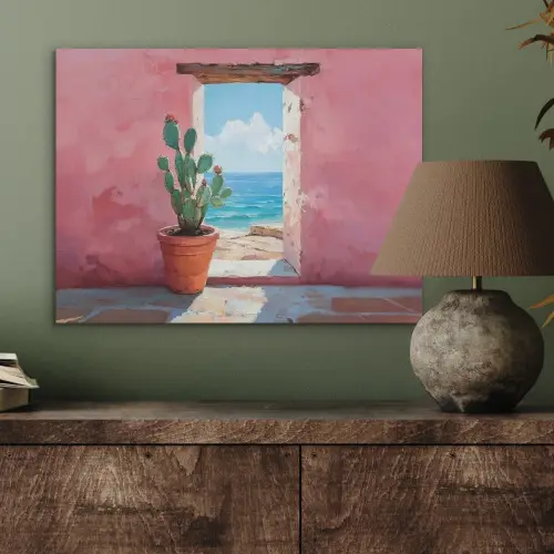 Zee - Roze - Cactus PET vilt klein -sfeer2