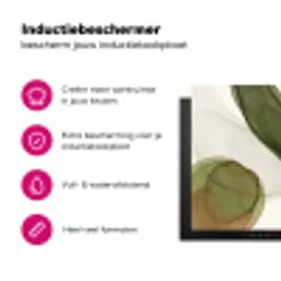 Abstract - Vormen - Modern - Kunst - Groen - Bruin Inductie beschermer vinyl 3mm klein -wsfeer2_website