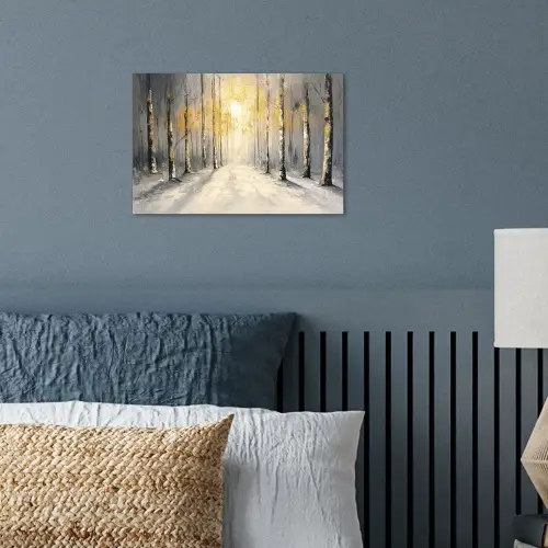 Winter - Abstract - Sneeuw - Natuur - Zon poster papier klein -sfeer2