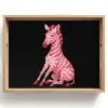 Zebra - Roze - Gestreept Dienblad Rechthoek middel -z3d_shopping