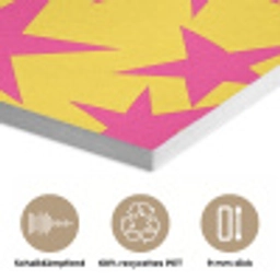 Sterren - Patroon - Roze - Geel PET vilt klein 837 -closeup_DE