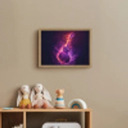 Gitaar - Muziek - Rook - Paars Light Box met batterij (Wandlamp kind) middel -sfeer2_kind