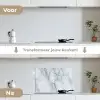 Marmer - Patroon - Gijs - Wit - Marmerlook - Luxe keuken achterwand spatscherm klein -voor_na_NL
