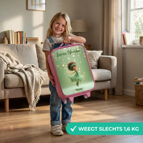 Dansende fee in groen licht Kinderkoffer - Roze klein -sfeer2_NL
