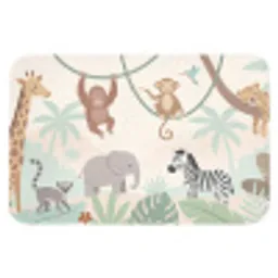 Jungle - Dieren - Groen Badmat klein -3d