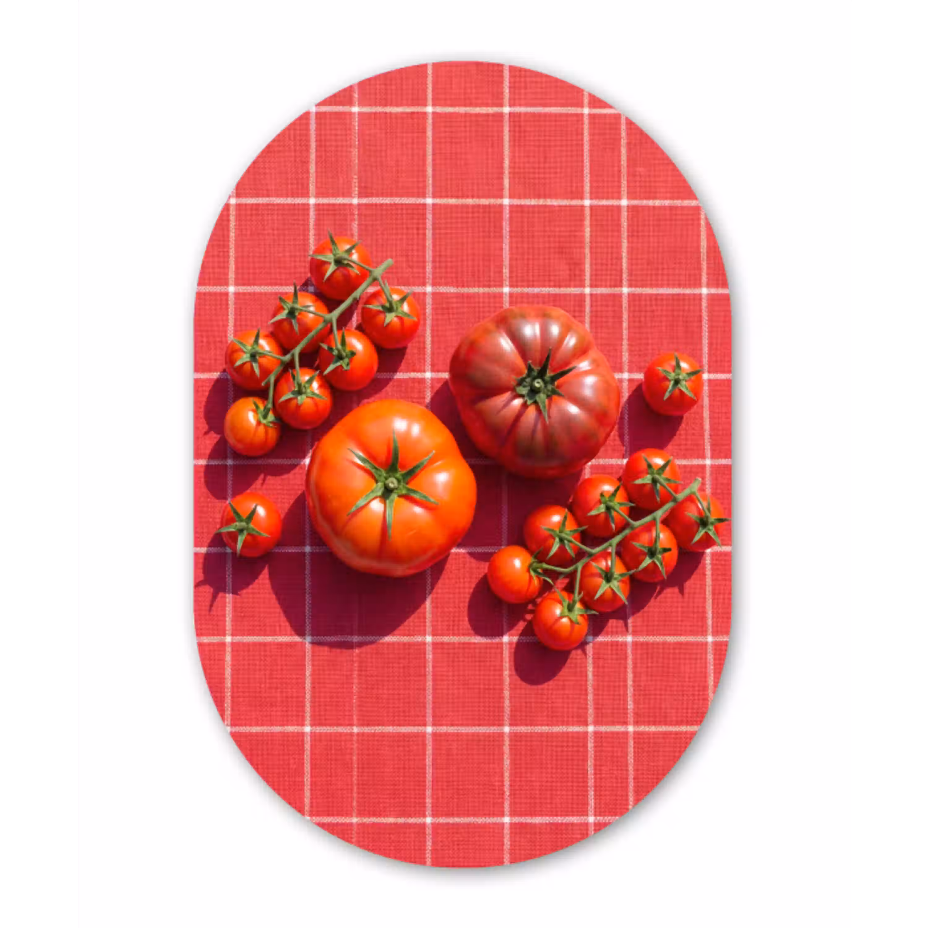 Tomaat - Rood - Eten Wandcirkel Ovaal Aluminium middel -3d