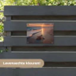 Schildpad - strand - Zonsondergang tuinposter los doek klein -sfeer3