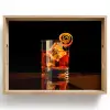 Glas - Ijsblokjes - Drinken - Bruin Dienblad Rechthoek middel -z3d_shopping