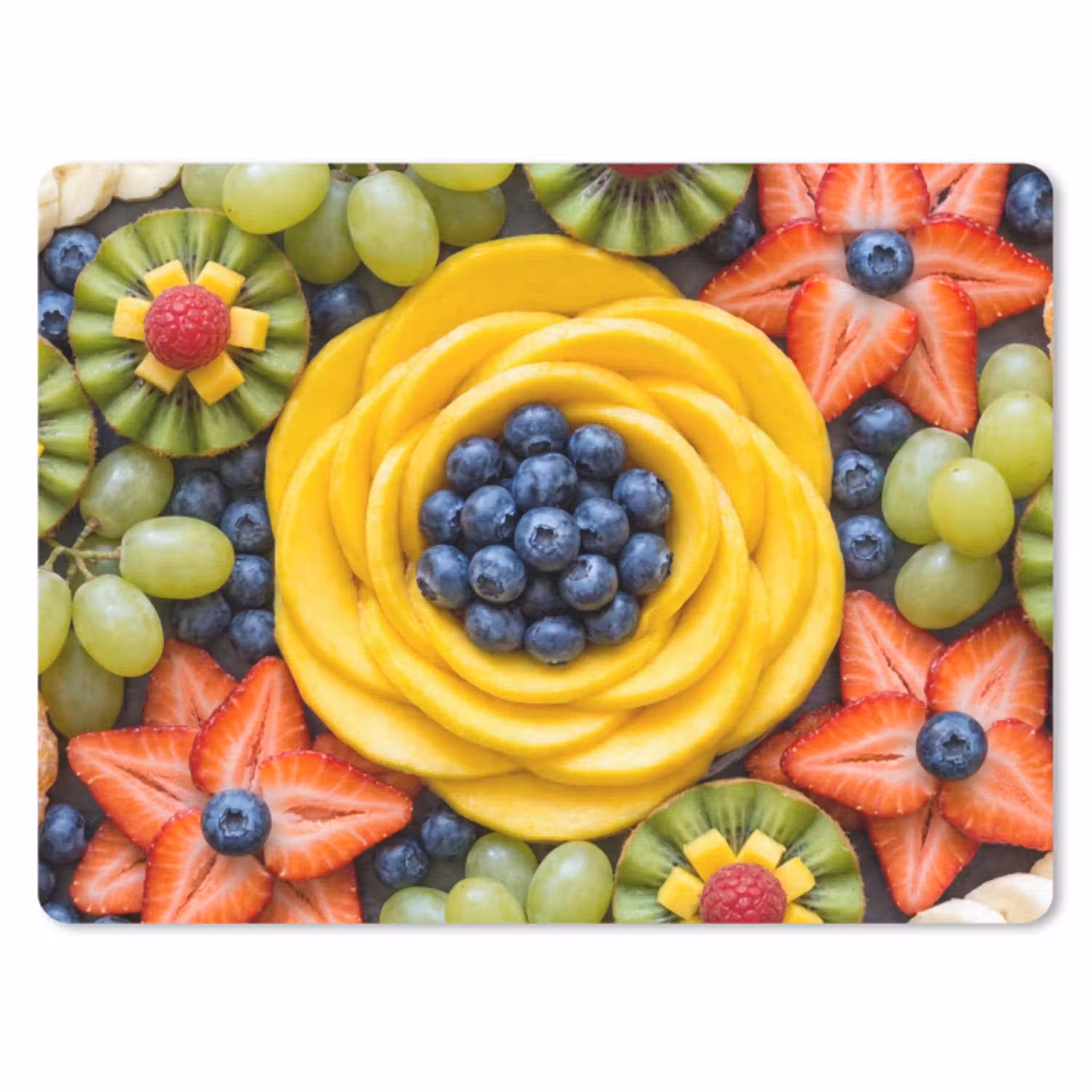 Fruit - Arrangement - Gezond - Kleurrijk - Eten muismat rubber klein -3d
