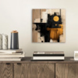 Abstract - Zwart - Goud - Modern aluminium wit klein -sfeer1