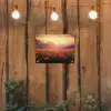 Landschap - Zonsondergang - Bloemenveld tuinposter los doek klein -sfeer1