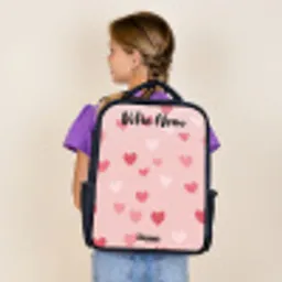 Hartjes - Patroon - Roze Rugzak - Zwart middel -sfeer5