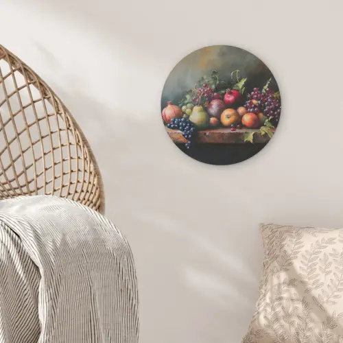 Rustiek - Stilleven - Fruit Akoestische PET Vilt - Rond klein -sfeer4