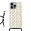 Patroon - Klassiek - Beige Hoesje iPhone 16 Pro Max met koord klein 804 -3d