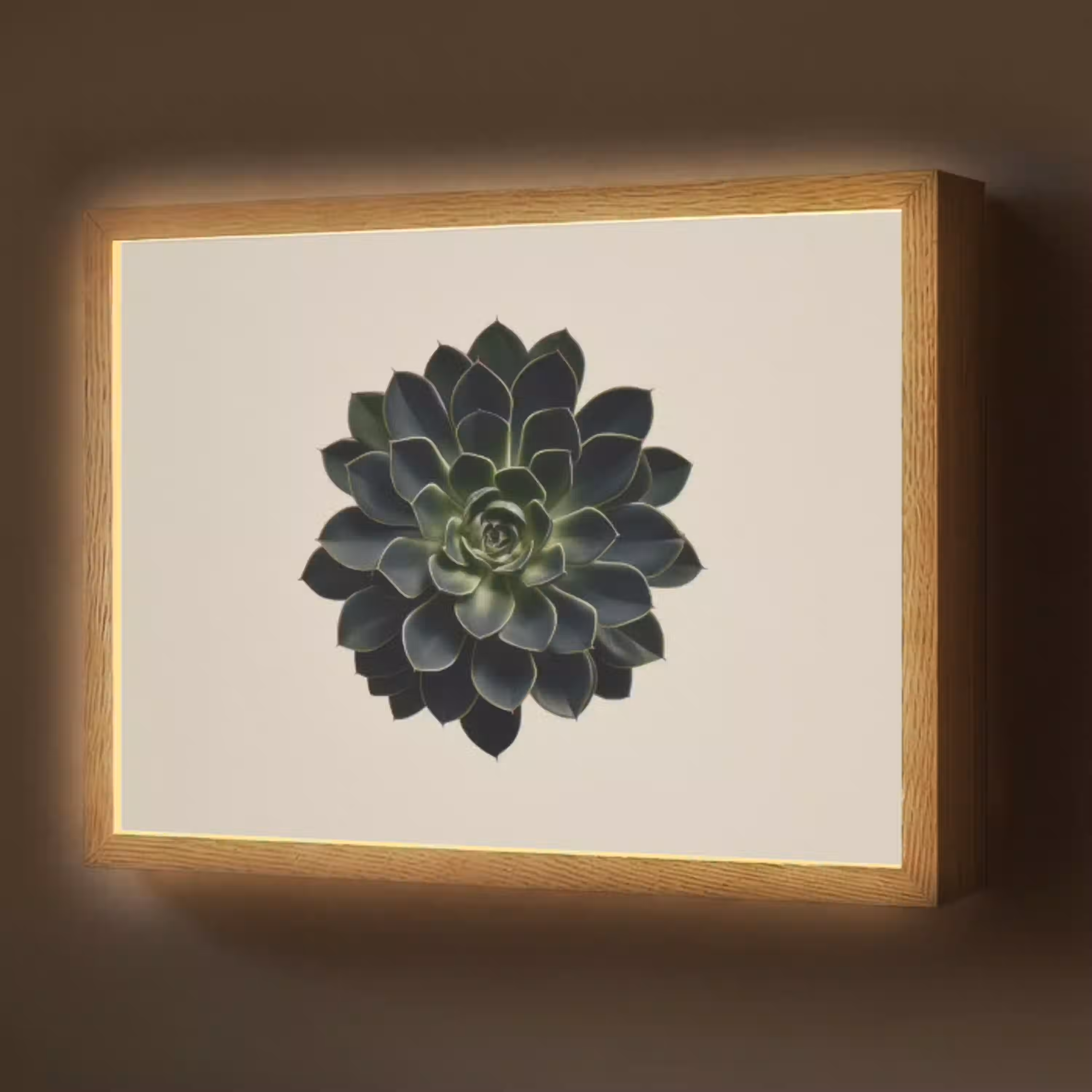 Rozet - Cirkelvormig - Donkergroen Light Box met batterij (Wandlamp) middel -z3d_website