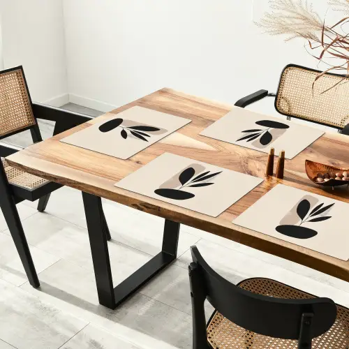 Plant - Beige - Japandi Placemat vinyl groot -zzsfeer4_Kitchenyeah-website