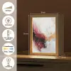 Rood - Abstract - Goud - Modern Light Box met kabel (Tafellamp) klein -USP_NL