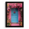 Bloemen - Deur - Roze fotolijst zwart zonder passe partout klein -3d
