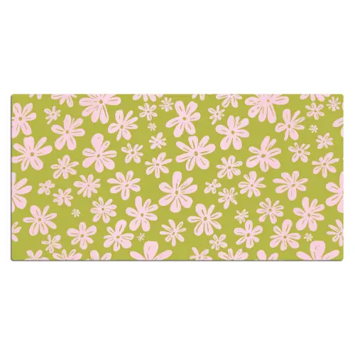 Bloemen - Roze - Getekend - Patroon Muismat XXL klein -3d_leeg
