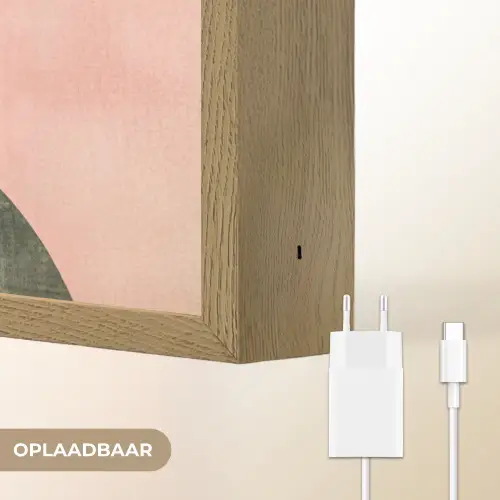 Cirkel - Abstract - Roze Light Box met batterij (Wandlamp) middel -USP_websiteoplaadbaarNL