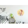 Handdoeken - Vrouw - Jurk - Roze Wandcirkel aluminium klein -kinderkamer