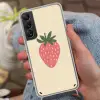 Aardbei - Minimalistisch - Rood - Fruit Hoesje Samsung Galaxy S22 met koord klein -sfeer3