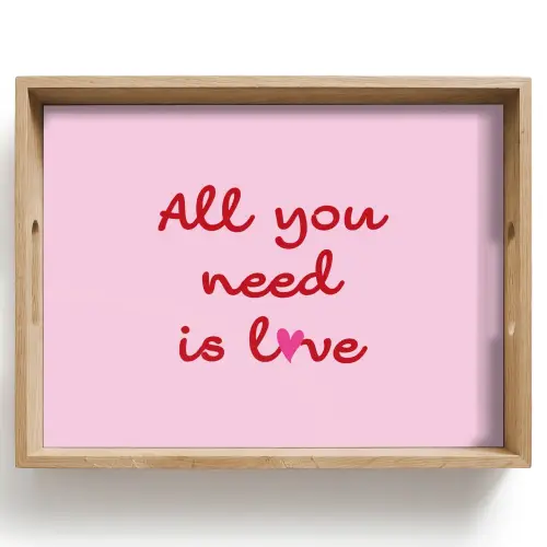 Tekst - Roze - Love - Hart Dienblad Rechthoek middel -z3d_shopping