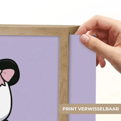 Panda - Paars - Sierlijk - Kawaii Light Box met batterij (Wandlamp kind) middel -USP_websiteprintNL