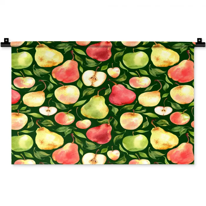Appels - Peren - Fruit - Groen Wandkleed katoen klein 269 -zz3d