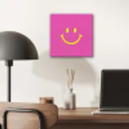 Smiley - Vrolijk - Roze aluminium wit klein -sfeer5