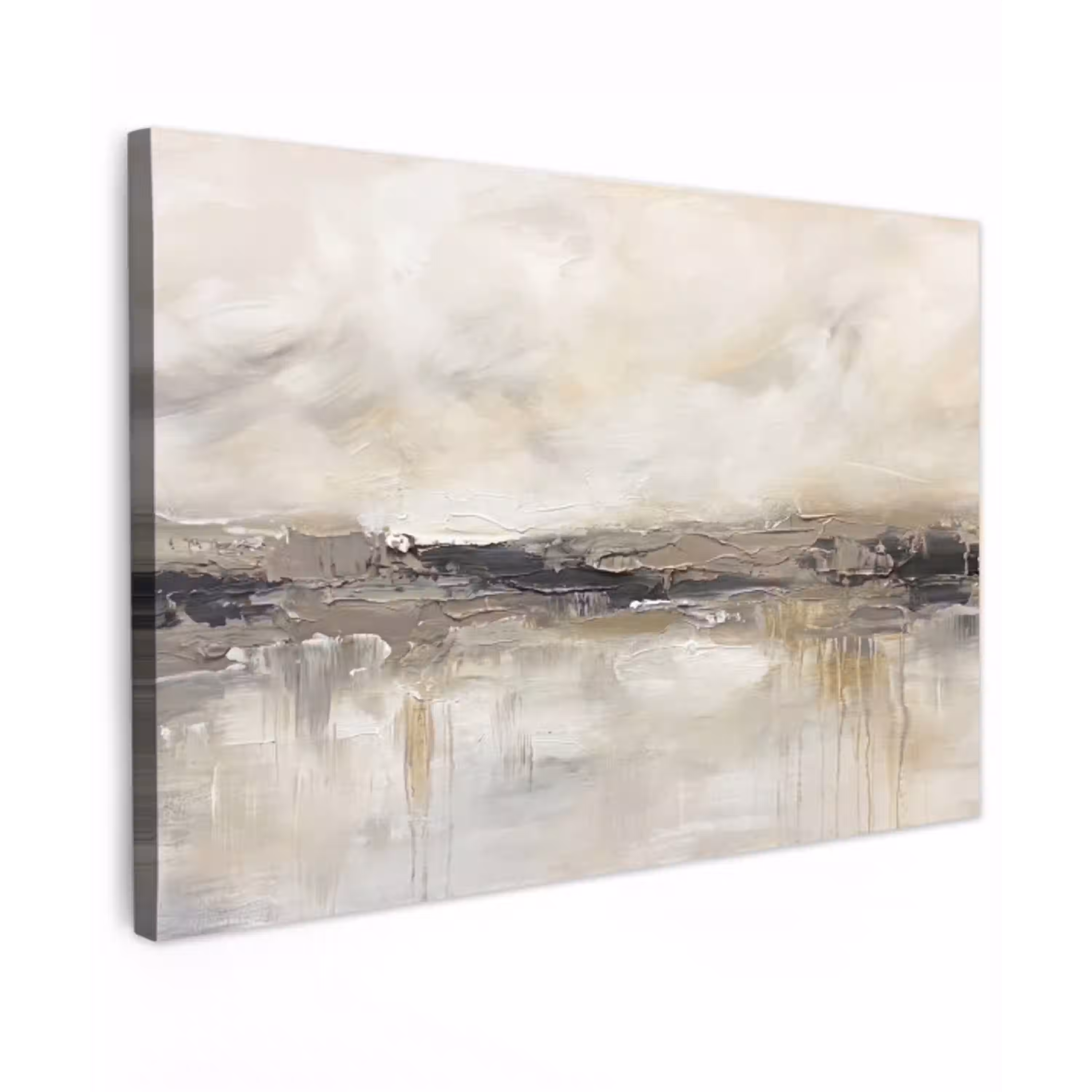 Landschap - Horizon - Natuur - Abstract - Neutraal Tuinposter op houten frame 2 cm dik klein -3d