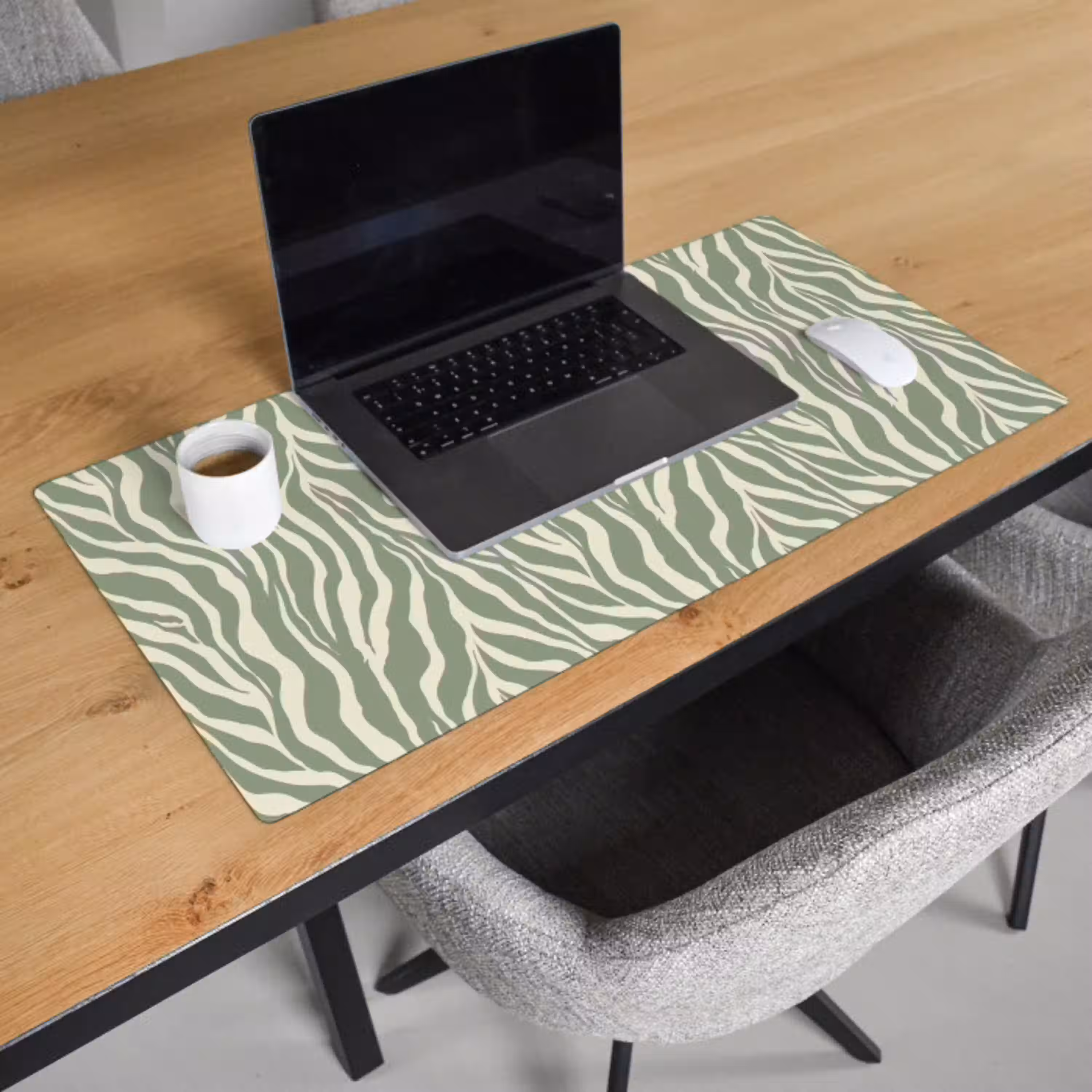 Zebra - Motief - Groen Muismat XXL klein 681 -sfeer1