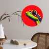 Kikker - Kleurrijk - Strepen - Ogen Wandcirkel behangsticker klein -sfeer3
