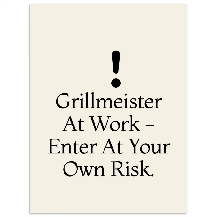 Grill - Uitroepteken - Zwart - Tekst poster papier klein -3d