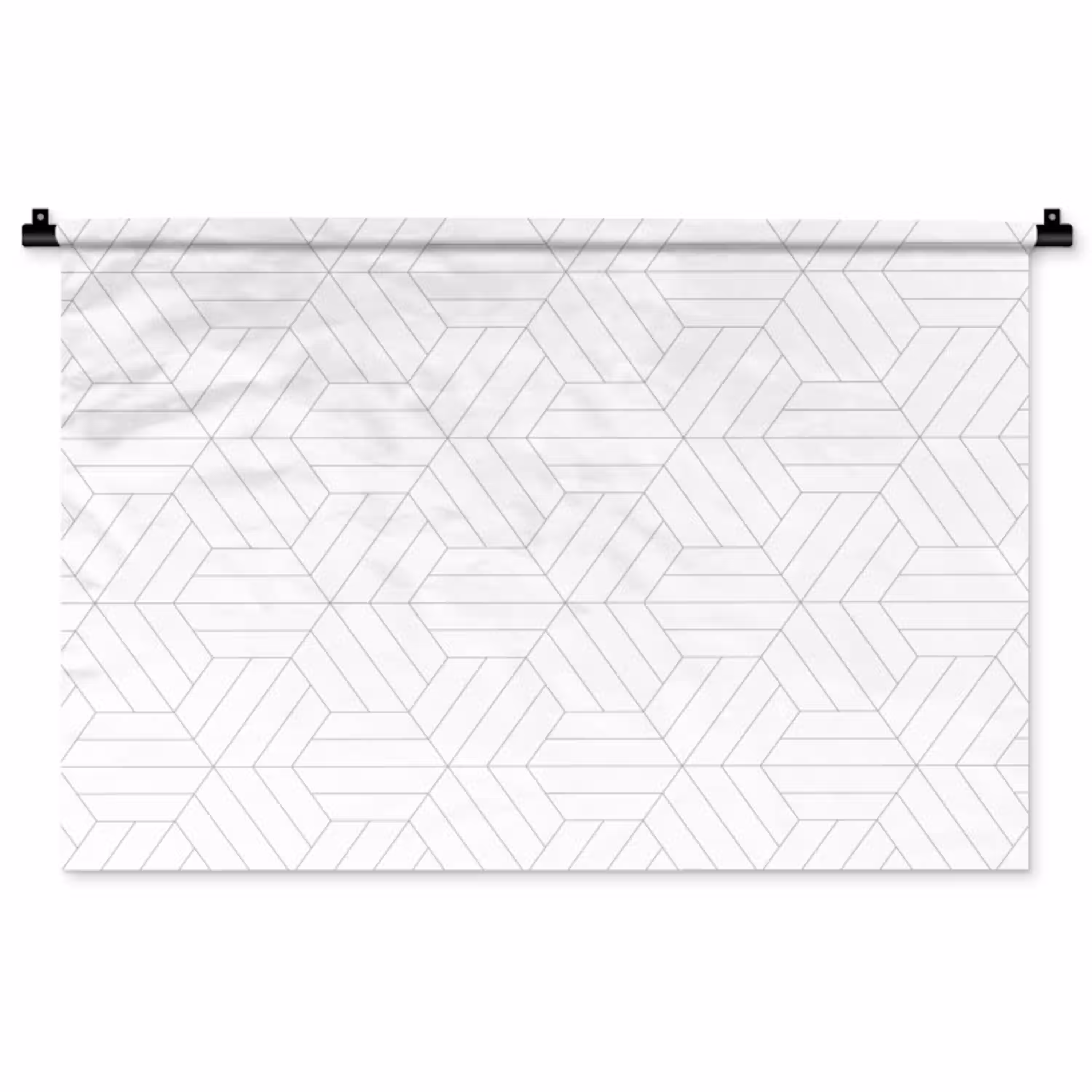 Patroon - Lijn - Design - Zwart - Wit Wandkleed katoen middel 269 -zz3d