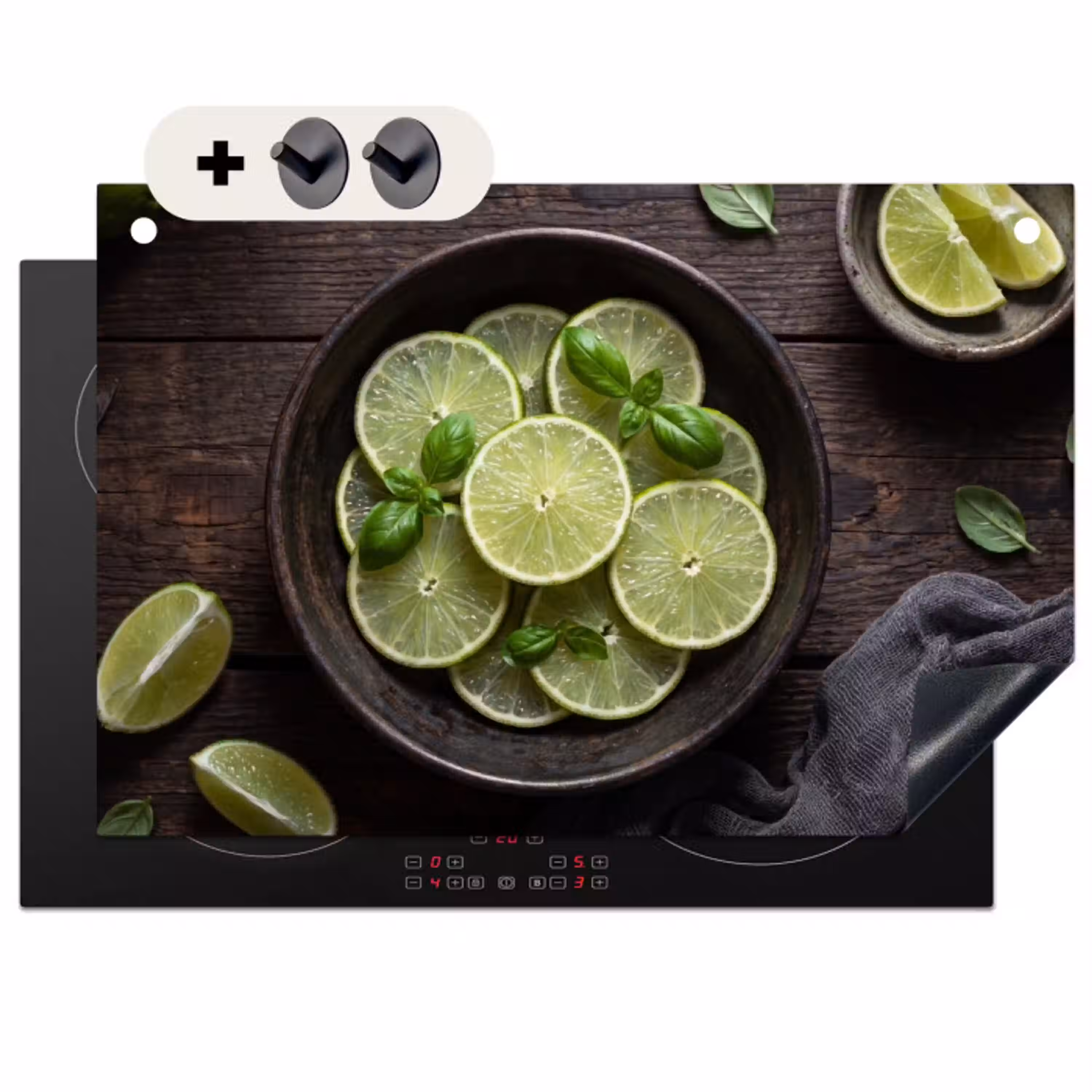 Fruit - Groen - Eten Inductie beschemer met haakjes klein -3d