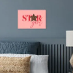 Star girl - Roze - Panter - Ster poster papier klein -sfeer2