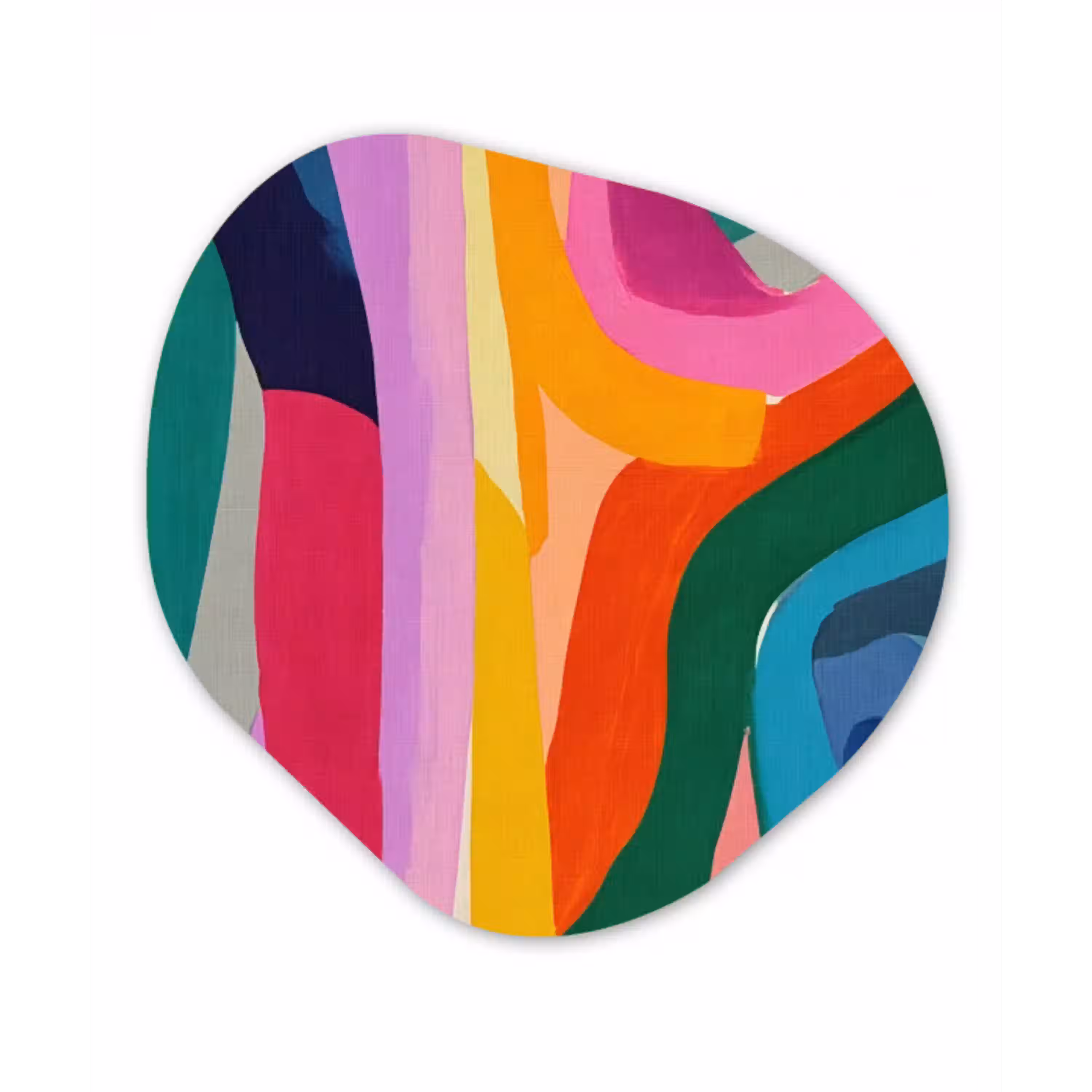 Abstract - Kleurrijk - Golven - Lijnen Wandcirkel Organisch Forex 3mm klein -3d