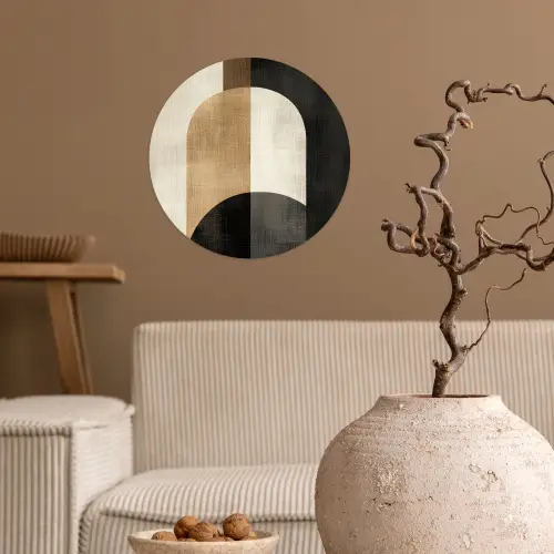 Geometrische - Vormen - Wit Wandcirkel behangsticker klein -sfeer1